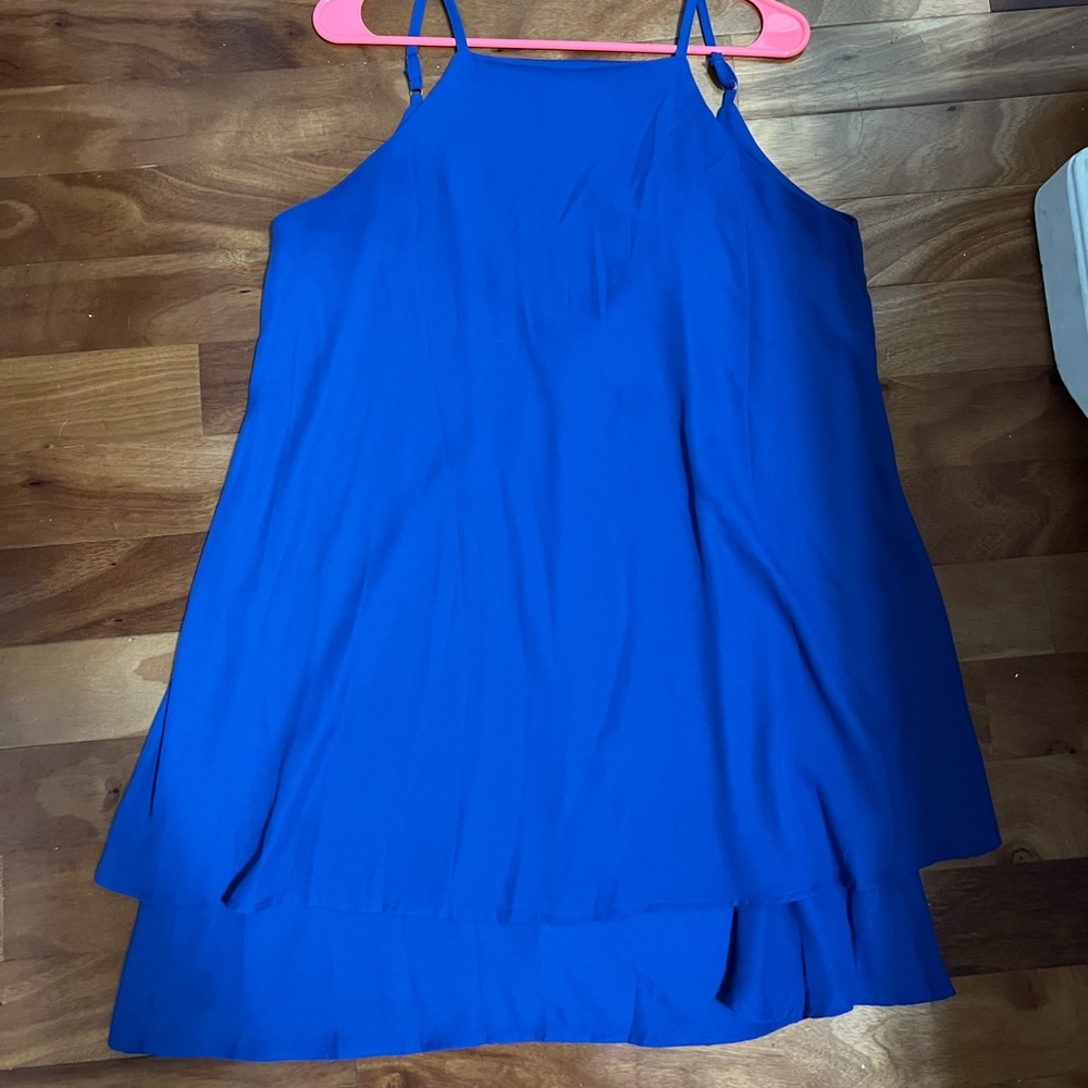 Medium blue sleeveless dress
